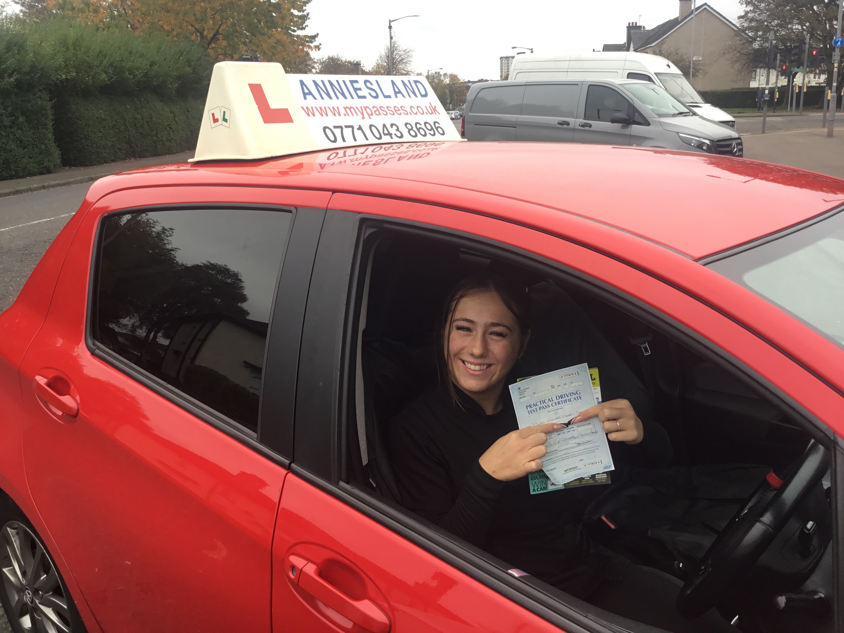 Chloe Smilie recently passed their driving test with Anniesland Driving School