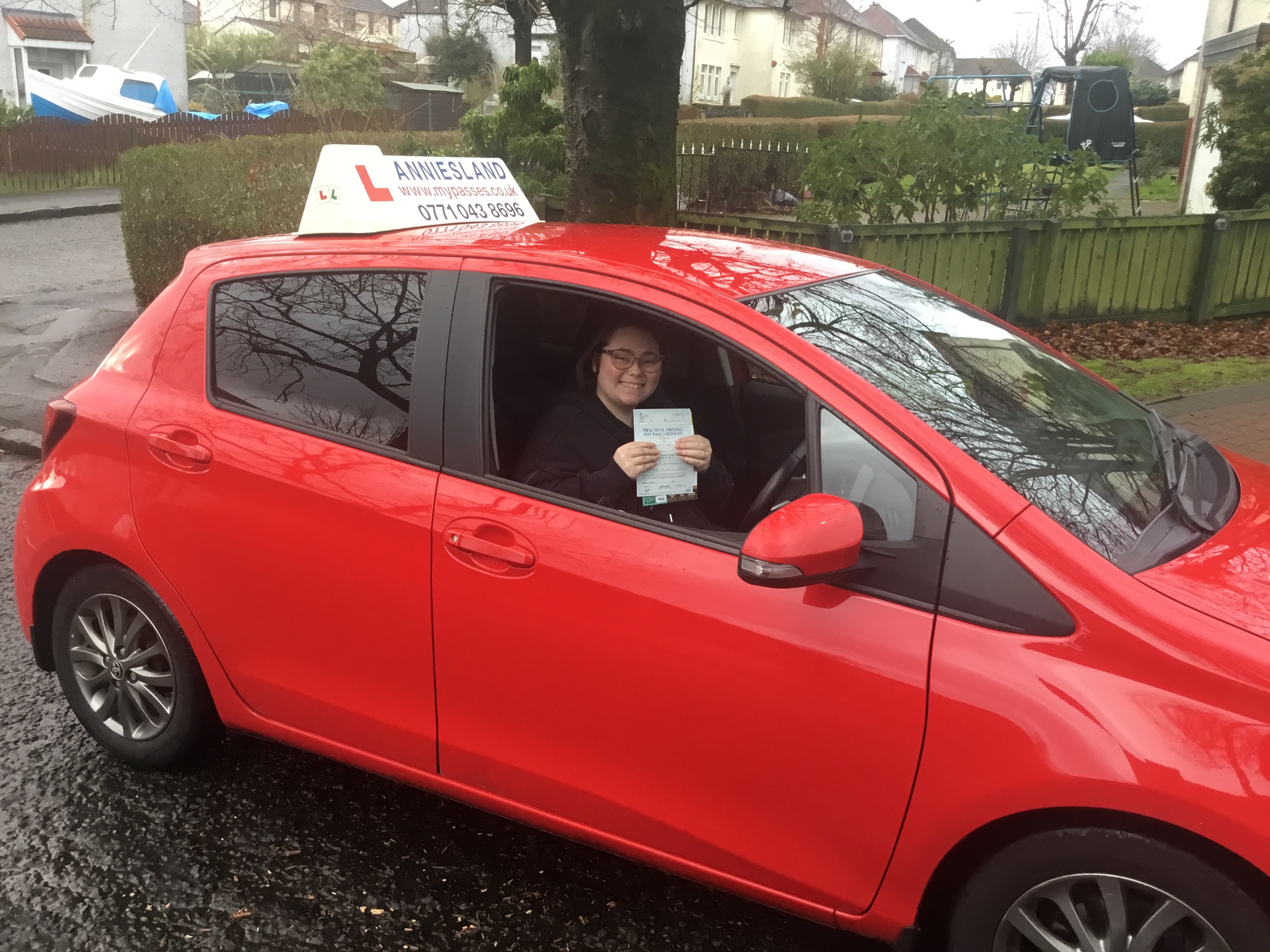 Kirsty Boyle recently passed their driving test with Anniesland Driving School