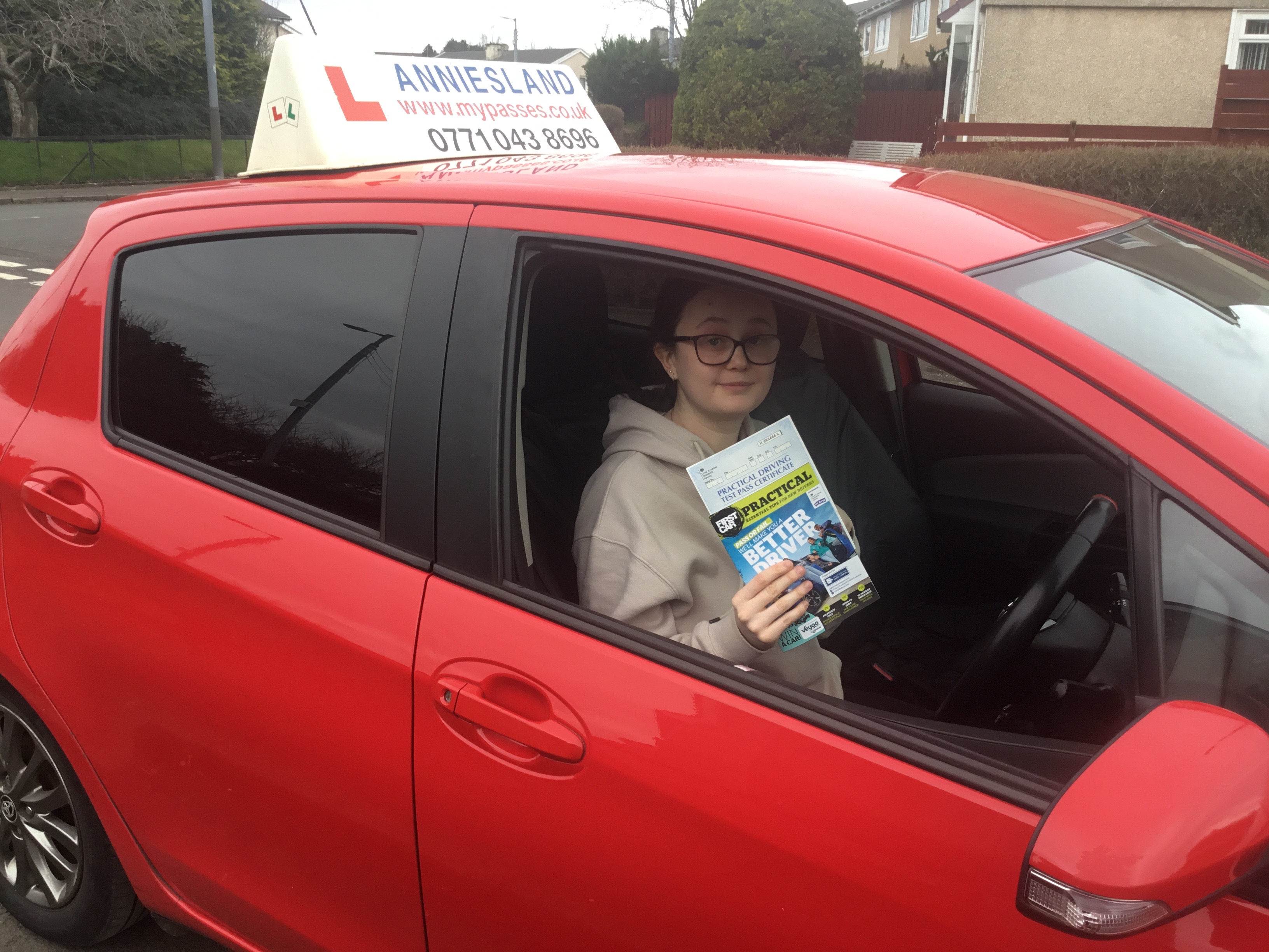 Ashley McInally successfully passed their driving test with Anniesland Driving School